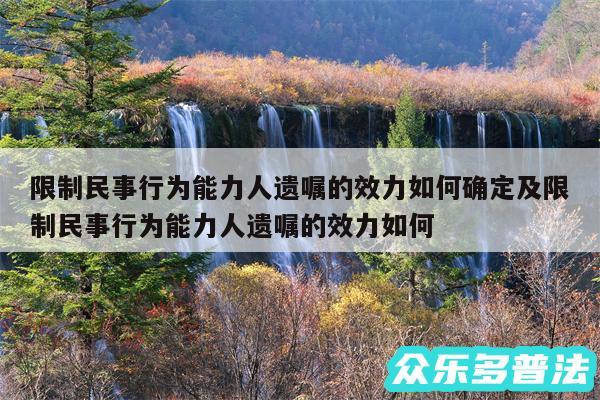 限制民事行为能力人遗嘱的效力如何确定及限制民事行为能力人遗嘱的效力如何