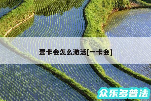 壹卡会怎么激活及一卡会