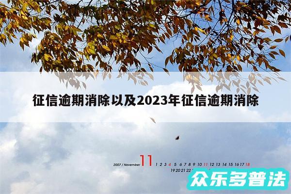 征信逾期消除以及2024年征信逾期消除