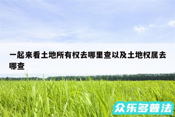 一起来看土地所有权去哪里查以及土地权属去哪查
