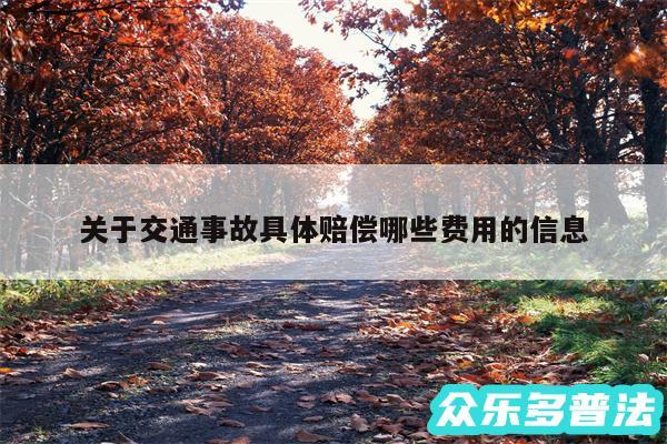 关于交通事故具体赔偿哪些费用的信息