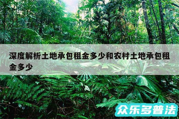 深度解析土地承包租金多少和农村土地承包租金多少