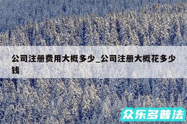 公司注册费用大概多少_公司注册大概花多少钱