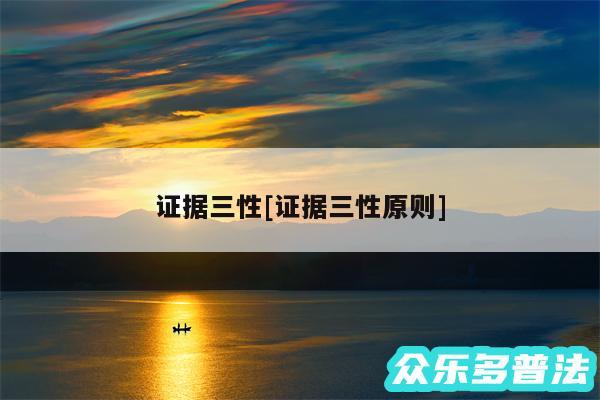 证据三性及证据三性原则