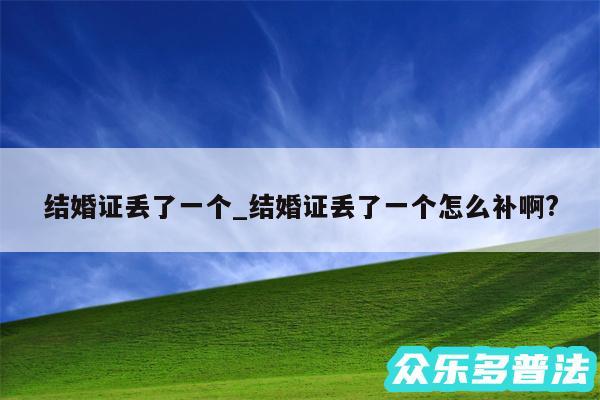 结婚证丢了一个_结婚证丢了一个怎么补啊?