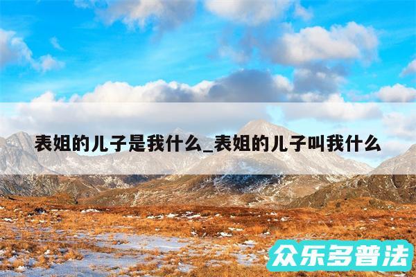 表姐的儿子是我什么_表姐的儿子叫我什么
